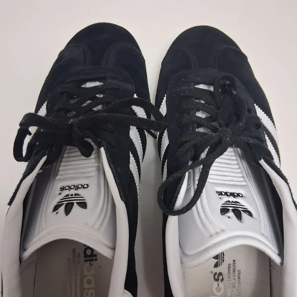 Adidas Gazelle Sneakers Men Black Suede Three White Stripes Street Casual -11